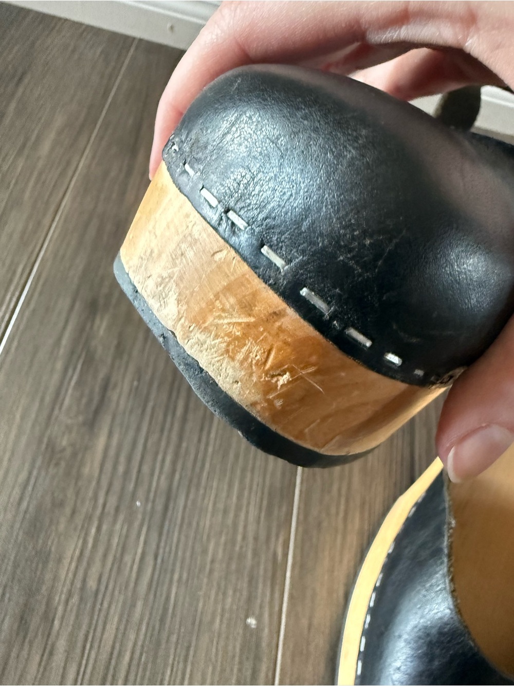 Swedish Hasbeens Leather Clogs Size 40 - Picture 6 of 7